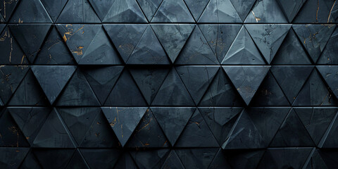 Obraz premium Futuristic wall with triangle shaped black tiles