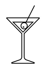 Martini png line art, transparent background