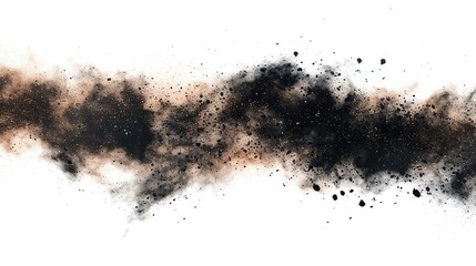 Black and brown dust particle pattern isolated on white background
