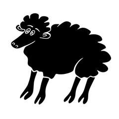 Vector illustration of a simple funny sheep.