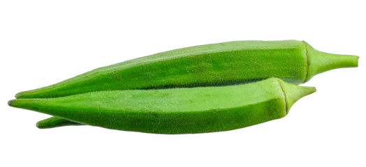 Okras isolated on the white background