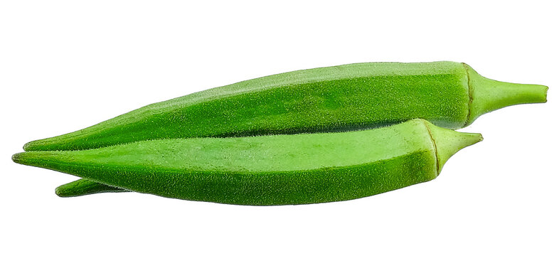 Okras isolated on the white background