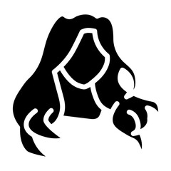 Hairstyling Ideas Vector Glyph Icon Design