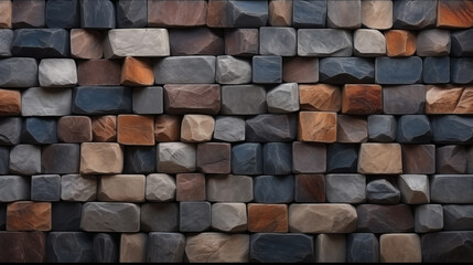 Fototapeta premium A wall made of bricks in different colors