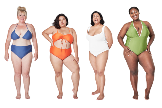 Size inclusive png swimwear set apparel mockup women's fashion
