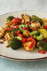 Colorful Oven-Baked Chicken with Vegetables - Low Carb