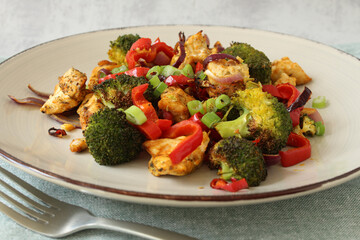 Colorful Oven-Baked Chicken with Vegetables - Low Carb
