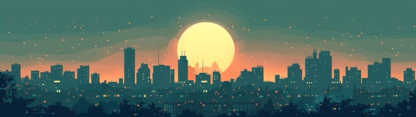 Golden Sunrise Illuminating the City