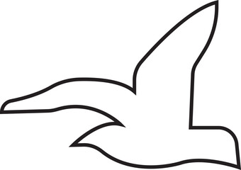 Bird silhouette icon line style editable stock, black humming bird. Nature symbol, flying illustration sign. Bird logo and wing, airplane template wildlife design isolated on transparent background.