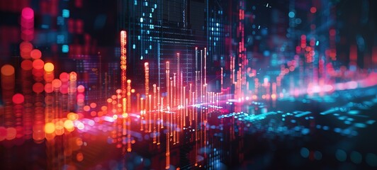 Fototapeta premium invesment backgorund with copy space, digital style