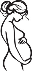 PrintPregnant Woman Logo Black Outline Vector Maternity Logo Icon