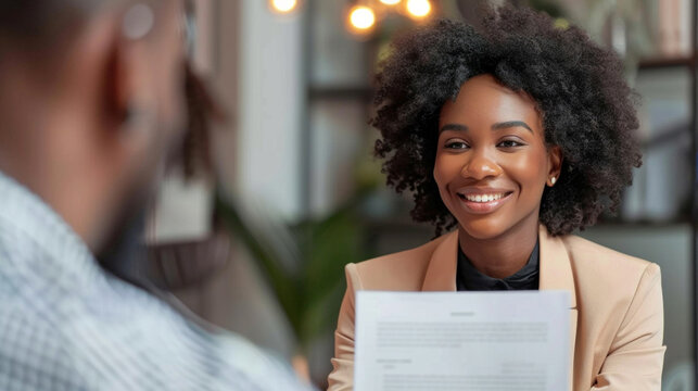 recruiter with a resume in an interview, AI Generative
