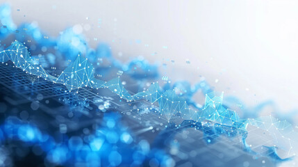 white background with small blue holographic graphs and charts floating, AI Generative