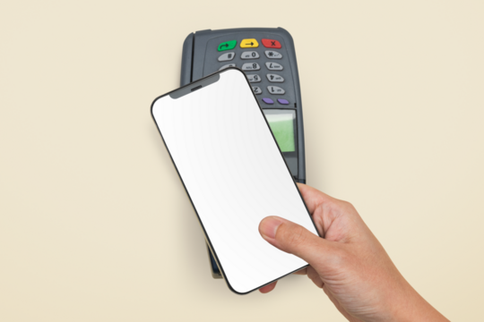 Png Smartphone screen mockup cashless payment in the new normal