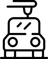 Self driving driverless autonomous car icon showing future transportation