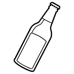 beer bottle outline coloring book page line art illustration digital drawing