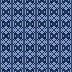 Japanese Hexagon Chain Vector Seamless Pattern