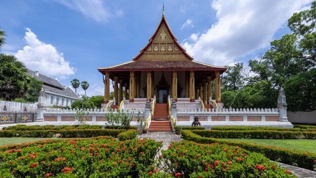 Haw Phra Kaew in Vientiane, Laos, Former temple of the Emerald Buddha and museum of religious arts, Haw Phra Kaew or Temple of the emerald buddha in Vientiane, Laos, Southeast Asia.