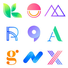 Modern business branding png set logo design illustration