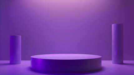 abstract 3d purple podium ideal for product display,branding background,generative ai