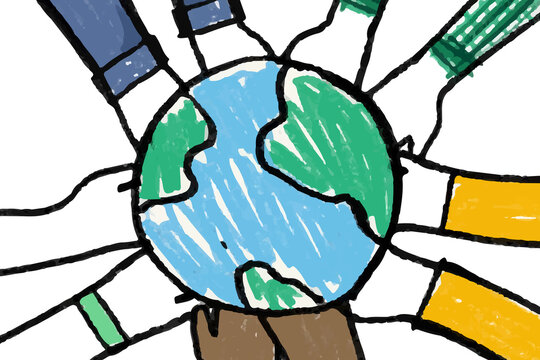 recommend clip art: Environment doodle png, hands holding globe