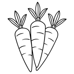 carrots outline coloring book page line art illustration digital drawing