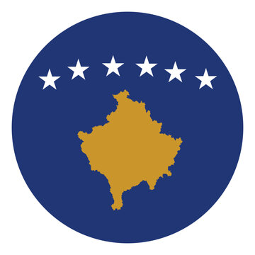 recommend clip art: Circle badge Kosovo flag button vector illustration isolated. Roundel banner Kosovo flag emblem. National symbol of territory in Balkan.