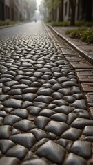 Cobblestone street in the city