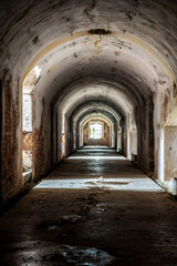 Fototapeta premium Stratified remains of ancient and modern fortresses. A unique example in the world. The fortress of Osoppo.