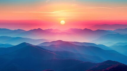 Fototapeta premium Magnificent Sunrise Over the Mountains