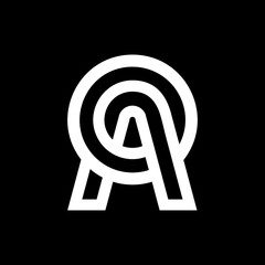 initial OA logo on a black and white background