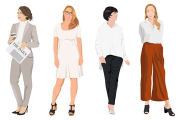 Obraz premium Successful women png sticker illustration, transparent background