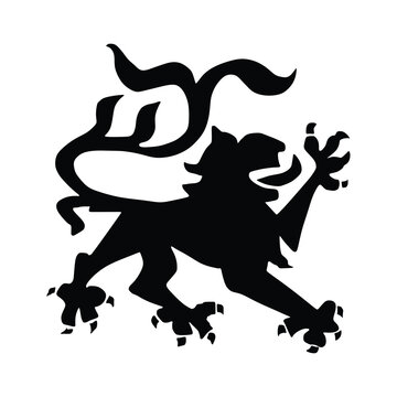 recommend clip art: Part Coat of arms of Schleswig Holstein province in Germany vector silhouette illustration isolated. National symbol COA. Heraldic lion animal. Present nobility. Heraldry of Deutschland territory.