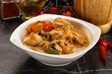 Thai Tom yum soup with chicken