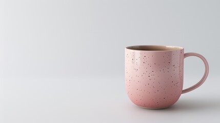 Coffee cup without contents placed on a white backdrop