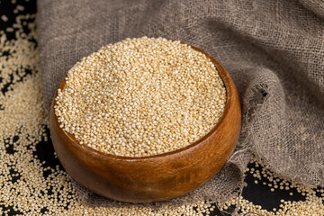 a large amount of quinoa groats during porridge cooking