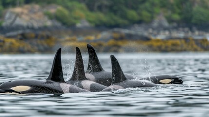 Fototapeta premium Orca Whale Swimming with His Group
