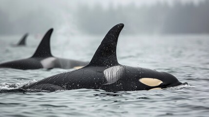 Fototapeta premium Orca Whale Swimming with His Group
