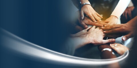 Joined hands for teamwork