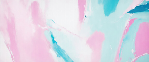 Abstract art background oil painting Pink and white, Turquoise blue