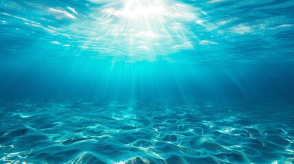 Fototapeta premium Sunlight penetrating the sea illuminates the underwater world