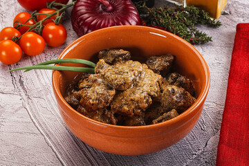 Beef liver with cream sauce