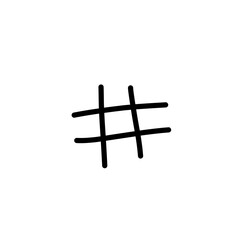 hand drawn hastag