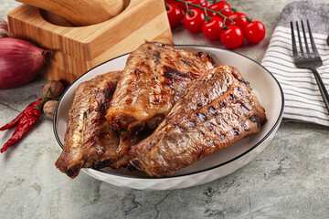 Grilled pork ribs with spices