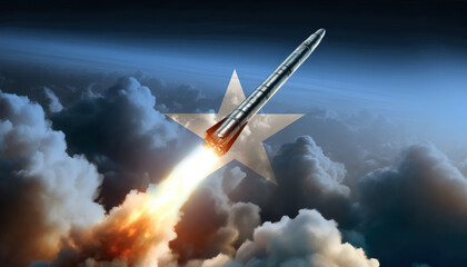 A rocket soars towards the heavens, embodying the spirit of Somalia innovation and the pursuit of space exploration