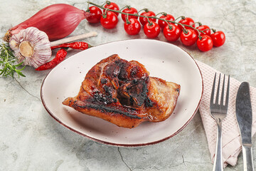 Roasted pork knuckle with bone