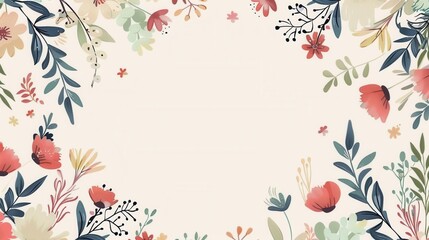 A beautiful, digital background with floral wreaths in various styles. Perfect for festive occasions like weddings and festivals. Generative AI