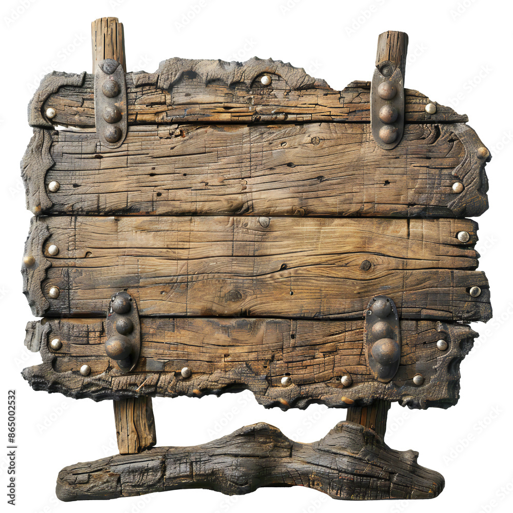 Sticker blank medieval sign isolated on transparent background generative ai