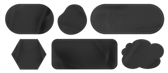 wrinkled texture black sticker set