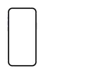 Smartphone Mockups in Various 3D Projections for UI Design. Black Templates on White Background with Blank Screens